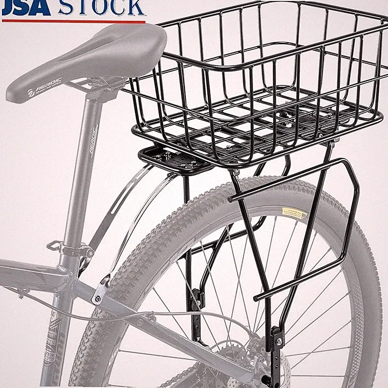Adjustable Bike Rear Rack Panniers Cargo Touring Bicycle Mount Frame Aluminum US