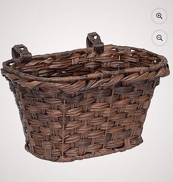 Bike Shop Woven Front Mount Storage Bicycle Basket with Straps, Brown New