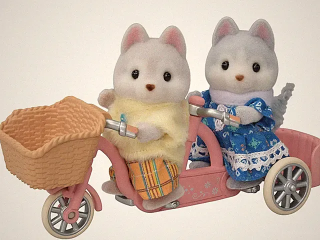 Calico Critters Husky Brother Sister Tandem Cycling Set Dollhouse Playset