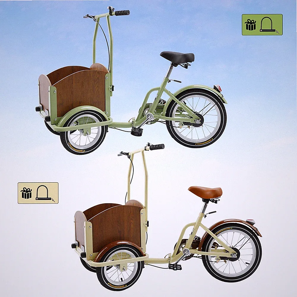 Children/Lady Folding Pet Dog Tricycle Cart Reverse Three-wheel Bike