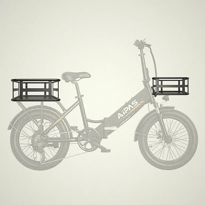 Electric Bike Front Basket+Rear Basket Mount Bicycle Storage Basket Front+Rear