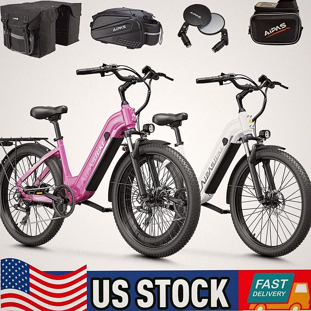 Electric Mountain Bike 24"Tire 48V 18Ah 28MPH 1100W Peak All-Terrain Ebike