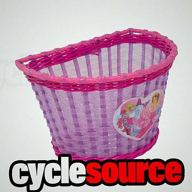 ENIX Princess Kid's Children's Bike Bicycle Basket Sparkle Glitter Purple/Pink