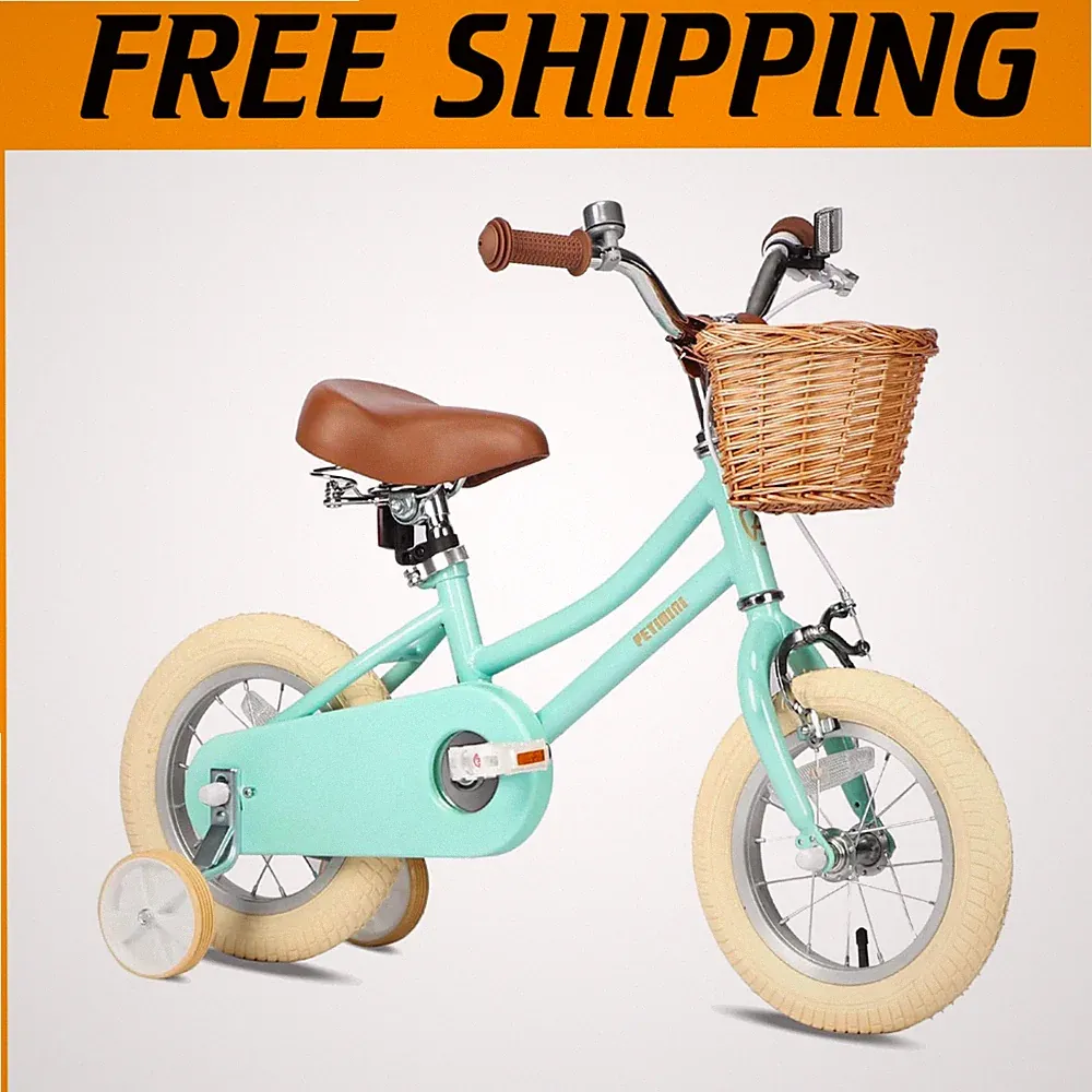 High Tensile Steel Kids Bike - Classic Design, Wicker Basket