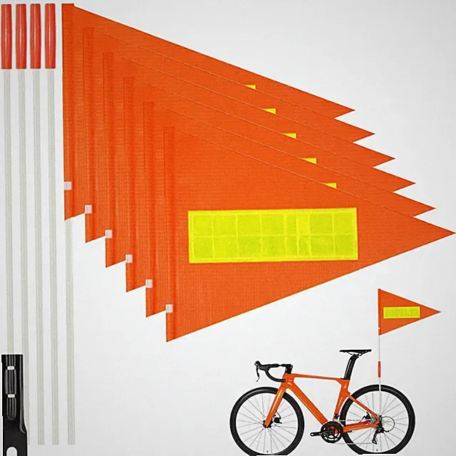 Kabcifea 6PCS Orange Bike Safety Flag,Bike Flags Universal, and Yellow