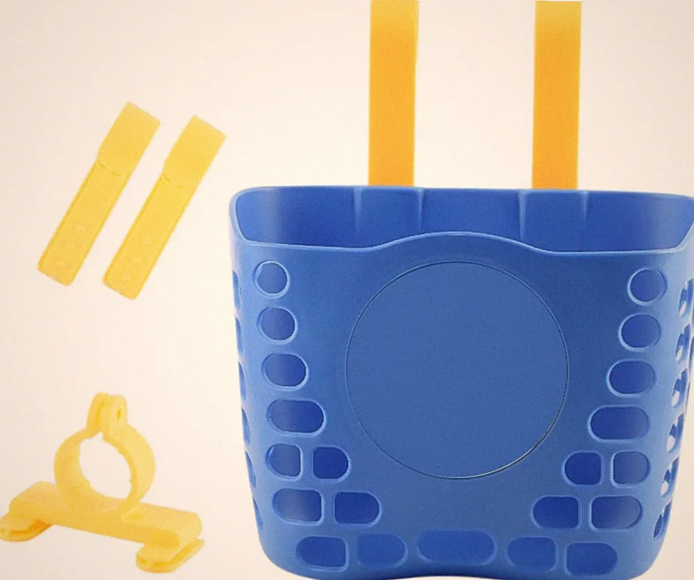 Kids Bike Basket, Easy Install Front Bicycle Basket with Hook & Clamp, Toddler B