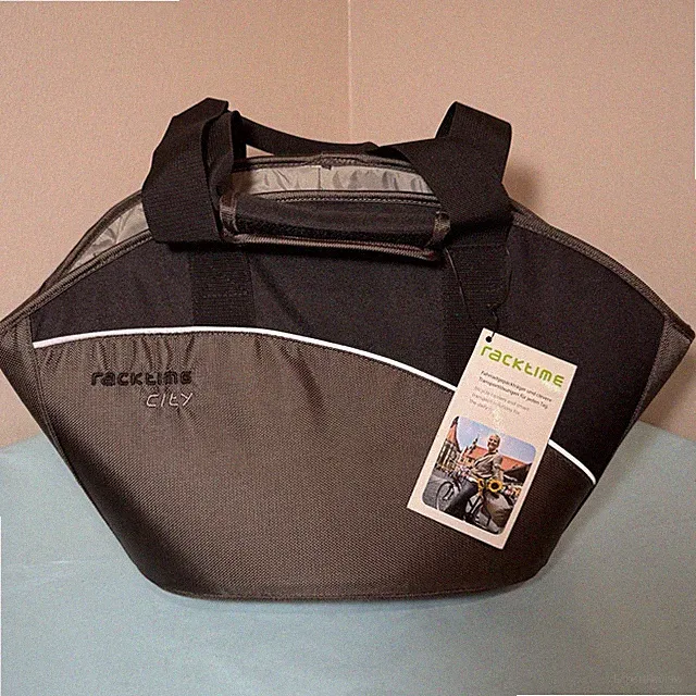 Racktime Bicycle Basket Shopping Agnetha Bag Pre mounted Snap itAdapter Obsidia