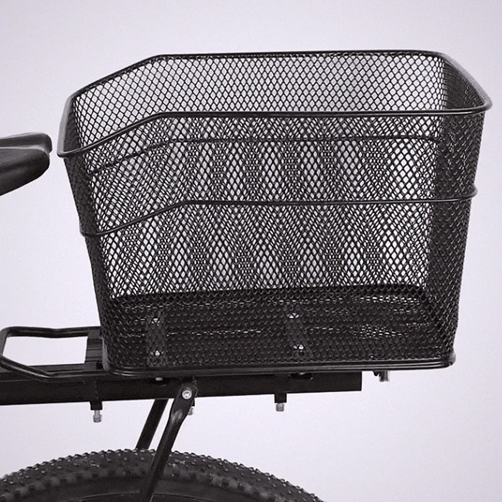 Rear Bike Basket bicycle Storage Container Metal Bicycle Cargo Rack Basket