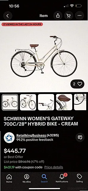 Schwinn Gateway 700c/28 Women's Hybrid Bike Cream Color Excellent Condition