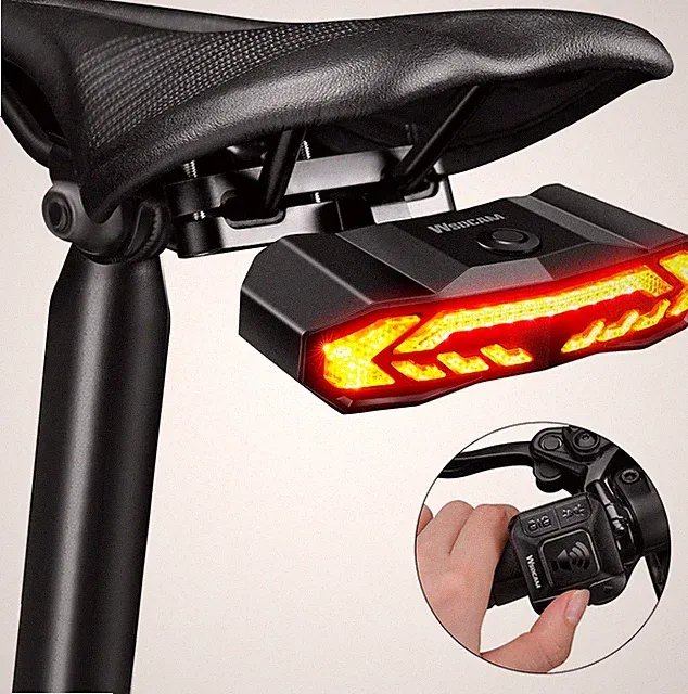Smart Bike Seat/Bike Basket Tail Light with Turn Signals and Black