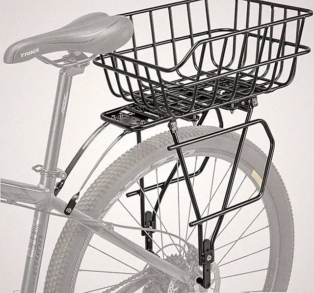Versatile Rear Bike Rack with Basket for 26”-29” & 700C Bikes