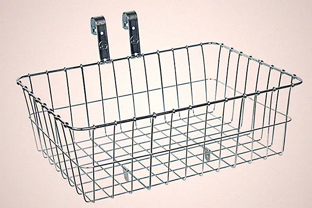 Wald 139 Large Front Bicycle Basket 18 x 13 x 6" SILVER Handlebar Mount Commuter
