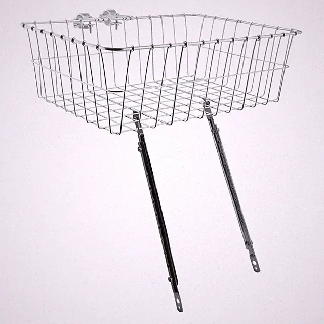 Wald Steel Multi-Fit Front Bike Basket - Durable Silver Steel, Fits 7/8-1"